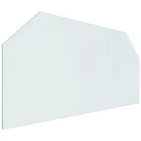 vidaXL Bodenschutzplatte Kaminofen Glasplatte Sechseck 120 x 60 cm Weiß