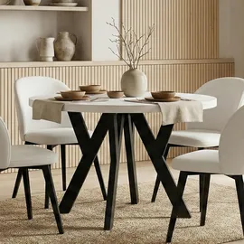 dekori möbel Pero Ø 90 / 140 cm weiß/schwarz