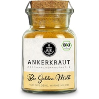 Ankerkraut Bio Golden Milk, Gewürz für goldene Milch, mit Kurkuma, Zimt und Ingwer, 85 g im Korkenglas