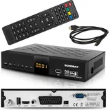 Echosat OM-20900M – HD Sat-Receiver (DVB-S/DVB-S2, USB Mediaplayer, Scart, HDMI, 4-stelliges Display, EPG, 2 × USB) – Schwarz