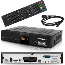 Echosat OM-20900M – HD Sat-Receiver (DVB-S/DVB-S2, USB Mediaplayer, Scart, HDMI, 4-stelliges Display, EPG, 2 × USB) – Schwarz
