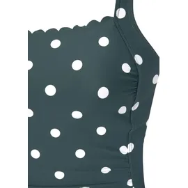 LASCANA Badeanzug Damen Dunkelgrün/Creme 48 Cup E