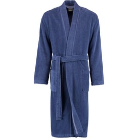 CAWÖ Herrenbademantel Herren Bademantel, Baumwollmischung, Kimono-Kragen, Gürtel, Velours Qualität blau 58-60