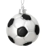 SIKORA Fußball besondere Weihnachtskugel Glas Christbaumschmuck Deko Figur Weihnachten Anhänger Ornament - Trend Line - BS520