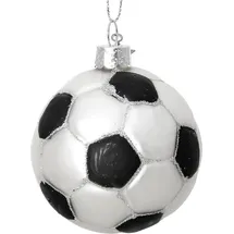 SIKORA Fußball besondere Weihnachtskugel Glas Christbaumschmuck Deko Figur Weihnachten Anhänger Ornament - Trend Line - BS520