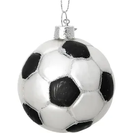SIKORA Fußball besondere Weihnachtskugel Glas Christbaumschmuck Deko Figur Weihnachten Anhänger Ornament - Trend Line - BS520