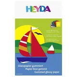 Brunnen Heyda Glanzpapier-Bastelmappe (Buntpapier) | 18,5×29,5 cm, 12 Blatt, 80 g/m2