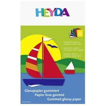 Brunnen Heyda Glanzpapier-Bastelmappe (Buntpapier) | 18,5×29,5 cm, 12 Blatt, 80 g/m2