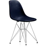 Vitra - Eames Fiberglass Side Chair DSR, verchromt / Eames navy blue (Filzgleiter basic dark)