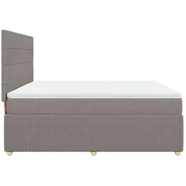 vidaXL Boxspringbett mit Matratze Taupe 180x200 cm Stoff