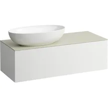 Laufen ILBAGNOALESSI Schubladenelement, 1 Hahnloch, Steinplatte Calce Avorio, Ausschnitt links, 120x50x37cm, zu WT-Schale H81897 7, H4313100979991, Farbe: Multicolor