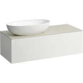 Laufen ILBAGNOALESSI Schubladenelement, 1 Hahnloch, Steinplatte Calce Avorio, Ausschnitt links, 120x50x37cm, zu WT-Schale H81897 7, H4313100979991, Farbe: Multicolor