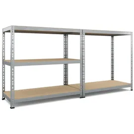 TKT Steckregal Holz 180x100x60 cm grau