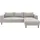 TRENDMANUFAKTUR Ecksofa Cord 2-Sitzer Grau