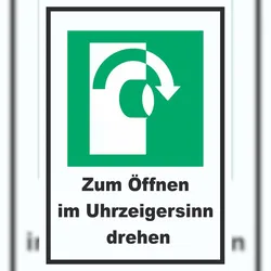HB-Druck Zum Öffnen im Uhrzeigersinn drehen A6 (105x148mm) Schild