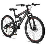 Licorne Strong 2D Premium Mountainbike 29 Zoll RH 0 cm Unisex schwarz/rot