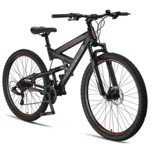 Licorne Strong 2D Premium Mountainbike 29 Zoll RH 0 cm Unisex schwarz/rot