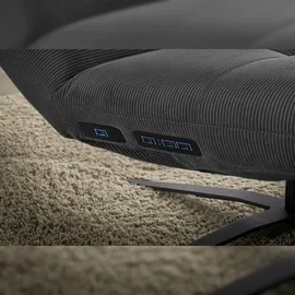 KAWOLA Relaxliege LETICIA motorisch Feincord anthrazit