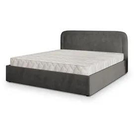masseno Polsterbett, Grau, Holz, 140x200 cm, Schlafzimmer, Betten, Polsterbetten