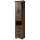 Massivmoebel24 Mango Hochschrank 50 x 35 x 195 cm Braun Holz