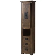 Massivmoebel24 Mango Hochschrank 50 x 35 x 195 cm Braun Holz