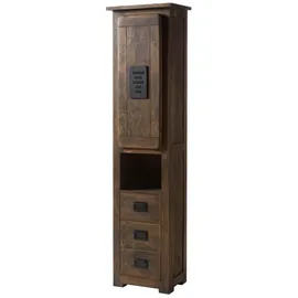 Massivmoebel24 Mango Hochschrank 50 x 35 x 195 cm Braun Holz