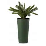 HowHomely Blumentopf Gross Hoch 57 cm mit Pflanzkübel Einsatz 30 cm Durchmesser - Grün Pflanzkübel Groß aus Kunststoff für Deko Wohnzimmer Garten oder Terrasse