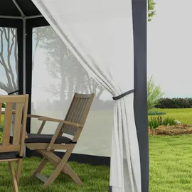 Outsunny Pavillon 4 x 3 m inkl. 6 Seitenteile Dunkelgrau