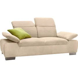 DOMO collection 2-Sitzer DOMO COLLECTION "Milan inklusive komfortablen Federkern für mehr Sitzkomfort", beige, B:195cm H:77cm T:93cm, Luxus-Microfaser (100% Polyester);Kunstleder SOFTLUX;Luxus-Microfaser ALTARA NUBUCK (100% Polyester), Sofas, mit Rückenverstellung