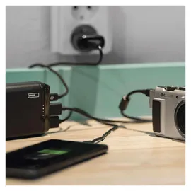 EMOS ALPHA2 Powerbank 20000mAh mit Passthrough, Ausgang 2x USB, 1x USB-C; Eingang 1x micro USB, 1x USB-C, inkl. USB-C Kabel, B0527B - schwarz
