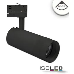 3-PH Schienen-Strahler 24W fokussierbar 20°-55° schwarz matt 4000K neutralweiß 2400lm CRI90 EEK E [A-G]