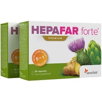 Hepafar Forte Premium - Mariendistel, Artischocke, Löwenzahn Komplex - Detox - Vitamin E, Phospholipide - Innovative patentierte Formel mit hoher Bioverfügbarkeit - 60 Kapseln hochdosiert - Sensilab