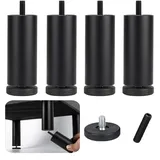 KGUDYS Sofabeine Aus Metall, Möbelbeine Aus Aluminiumlegierung, 4 Zylindrische Stützbeine, 6/10/15/20/25/30 cm Verdickte Ersatz-möbelbeine, Sessel, Schrankfüße, M8-Schrauben,Black-8cm/3.1in