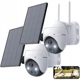 ZREE Solar Kamera FUNK ÜBERWACHUNGSKAMERA Outdoor WLAN WIFI IP CAMERA Set AUßEN - Weiß