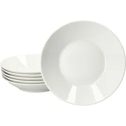 Ritzenhoff 6x Ontario Suppenteller weiß 400ml Porzellan tiefe Pasta-Teller
