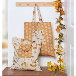 buttinette Näh-Set "Stofftaschen Ginkgo", 2 Stück