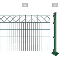 Arvotec Doppelstabmattenzaun »EASY 100 zum Aufschrauben "Karo" mit Zierleiste«, Zaunhöhe 100 cm, Zaunlänge 2 - 60 m, 61176361-0 dunkelgrün H/L: 100 cm x 2 m