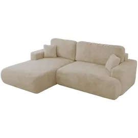MKS Ecksofa, OVO L Creme Plüsch, - Links Seite