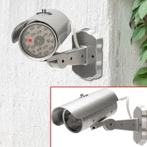 casativo-tech Überwachungskamera Attrappe Silberfarben