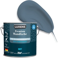 LUXENS - Premium Wandfarbe 2,5 l - Petrolblau - Matt - Wände, Decken & Täfelungen - Anti-Allergen - Ohne endokrine Disruptoren - 25m2