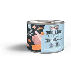MAC's Cat Feinschmecker Menü 200g Dose Katzennassfutter 6 x 200 Gramm Geflügel & Lachs