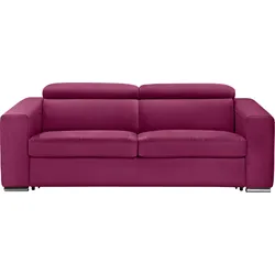 Schlafsofa EGOITALIANO "Cabiria, Design und super Sitz- und Liegekomfort", pink (fuchsia), B:226cm H:97cm T:103cm, Sofas, Sofa inkl. Schlaffunktion, Kopfteile verstellbar, mit Metallfüßen
