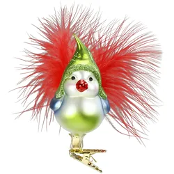 Froher Vogel 8.5 cm - Inge-Glas 10051S018 gefiederte Freunde - Christbaumschmuck Glas mundgeblasen