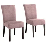 Home affaire Esszimmerstuhl Queen (Set, 6 St), Beine aus massiver Buche, wengefarben lackiert, Polsterstuhl rosa