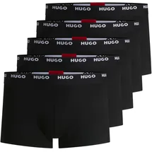 Hugo Trunk HUGO UNDERWEAR "TRUNK FIVE PACK", Herren, Gr. M (50), 5 Stk., schwarz (schwarz001), Jersey, Obermaterial: 95% Baumwolle, 5% Elasthan, körpernah, Unterhosen, mit HUGO Logoschriftzug am Bund