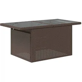 vidaXL Gartentisch mit Glasplatte 100 x 55 x 73 cm Braun