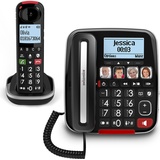 Swissvoice Xtra 3355 Combo Schnurgebundenes Seniorentelefon Anrufbeantworter, Foto-Tasten, Freisprechen) schwarz