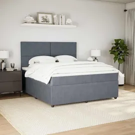 vidaXL Boxspringbett 180 x 200 cm Dunkelgrau