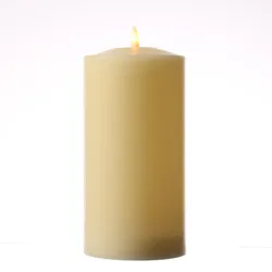 LED Kerze - Echtwachs - flackernde 3D Flamme - H: 22cm D: 10cm - Batterie - Time...