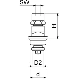 Schlösser Armaturen Js Steckschlüssel-oberteil 1/2 Zoll - Dn 15 für Auslaufventile Matt Verchromt